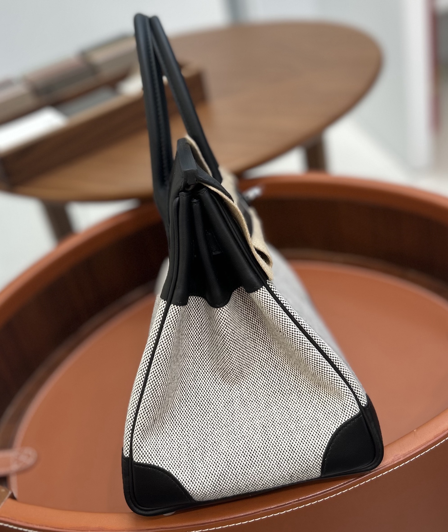 bk30 黑色帆布拼皮银扣 新做到货～