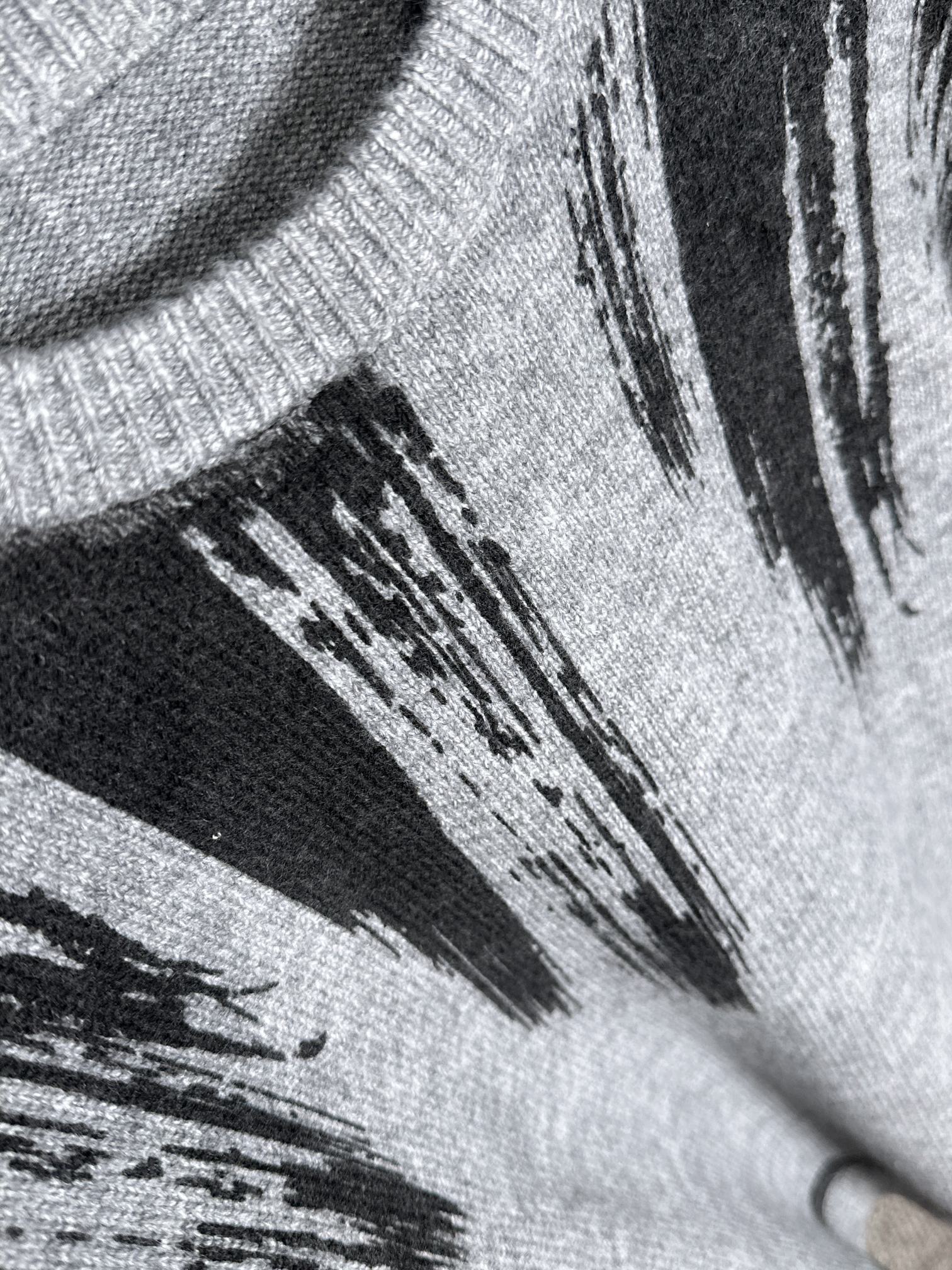 2024 Round-Collar Sweater: Latest Fashion with Wool Mix and Logo Embroidery - 图片 6