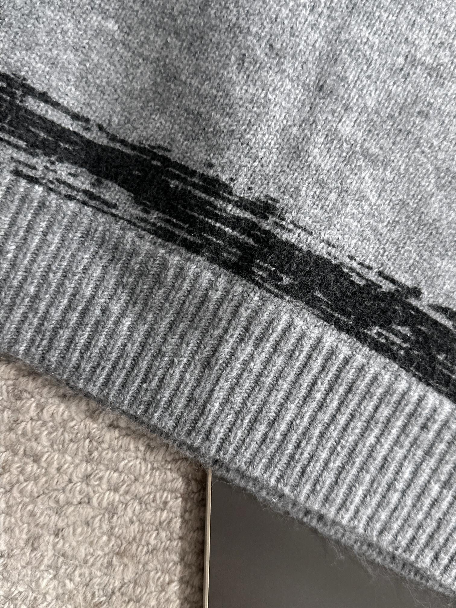 2024 Round-Collar Sweater: Latest Fashion with Wool Mix and Logo Embroidery - 图片 4