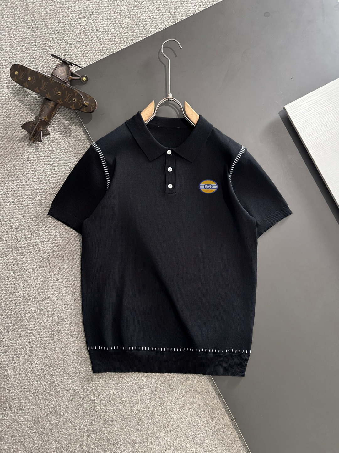 Envío al día siguiente, alta calidad, Gucci 2025 primavera/verano nuevo estilo para hombre, camiseta de cuello vuelto d…