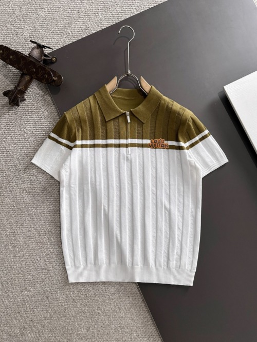 Louis Vuitton Men's Autumn/Winter Short Sleeve Polo Shirt - Comfortable Fit 1 Louis Vuitton Men's Autumn/Winter Short Sleeve Polo Shirt - Comfortable Fit