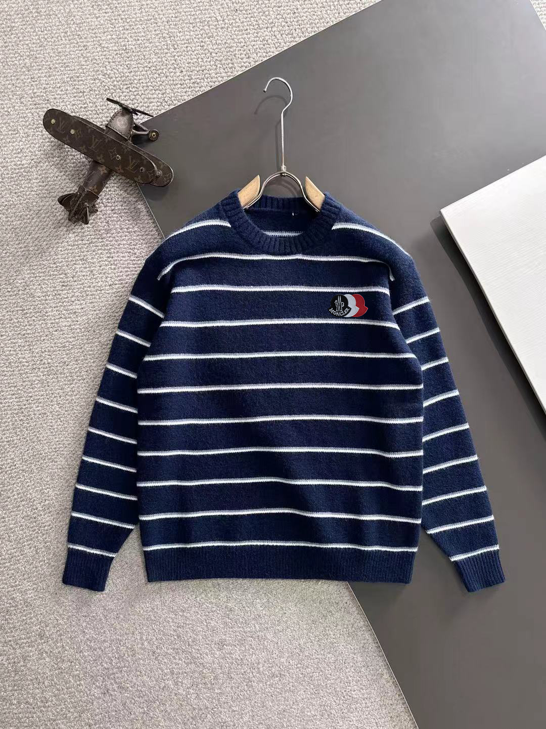 Moncler Striped Wool-Blend Sweater - Stylish and Comfortable Knitwear