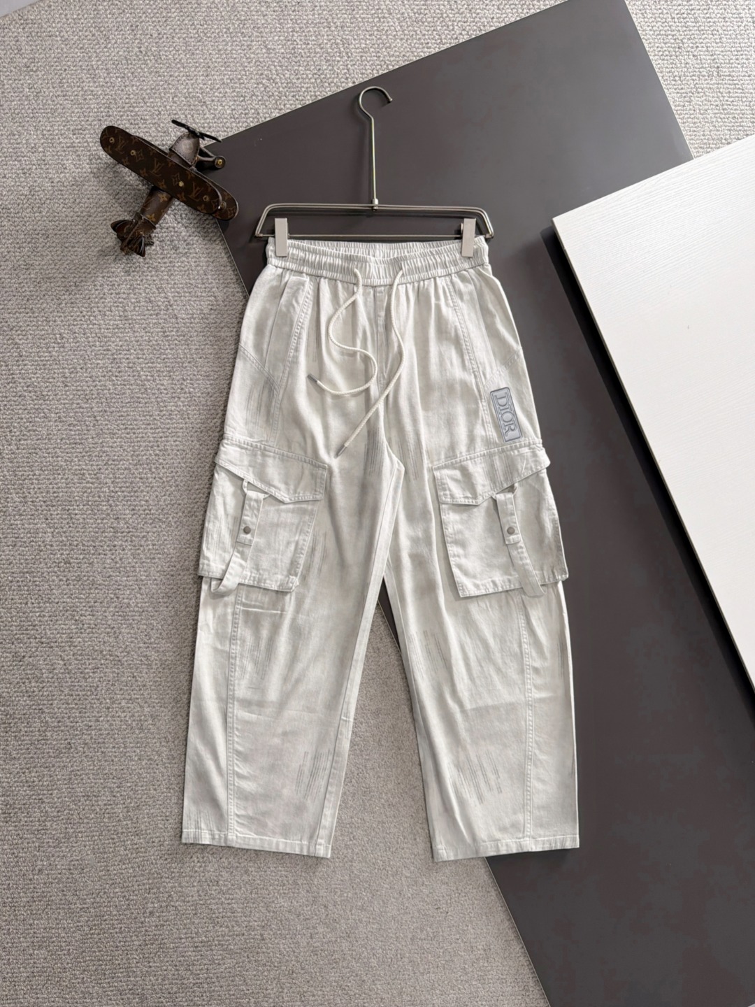 Envío al día siguiente P190 Dior 2026 primavera y verano nuevos pantalones casuales con banda elástica, tejidos a medid…