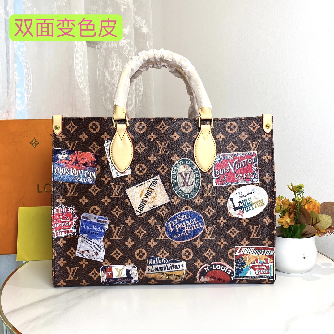 شراء 2024 نسخة طبق الأصل
 لويس فيتون LV Onthego حقيبة حقيبة يد Monogram Canvas قماش نسيج M11262