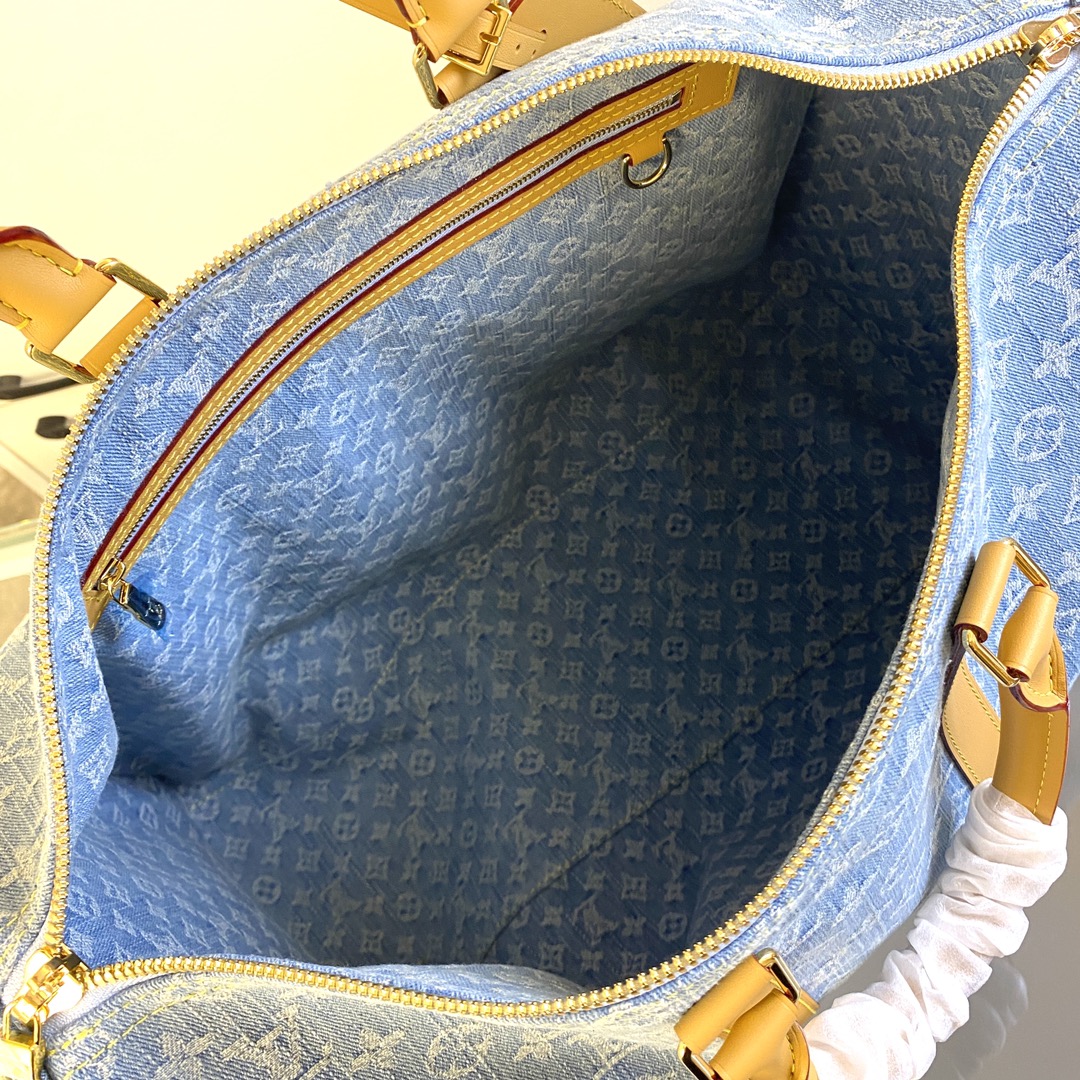 Louis Vuitton Keepall Bandoulière 45 Denim Travel Bag - Light Blue 10 i1720459064 2979 3