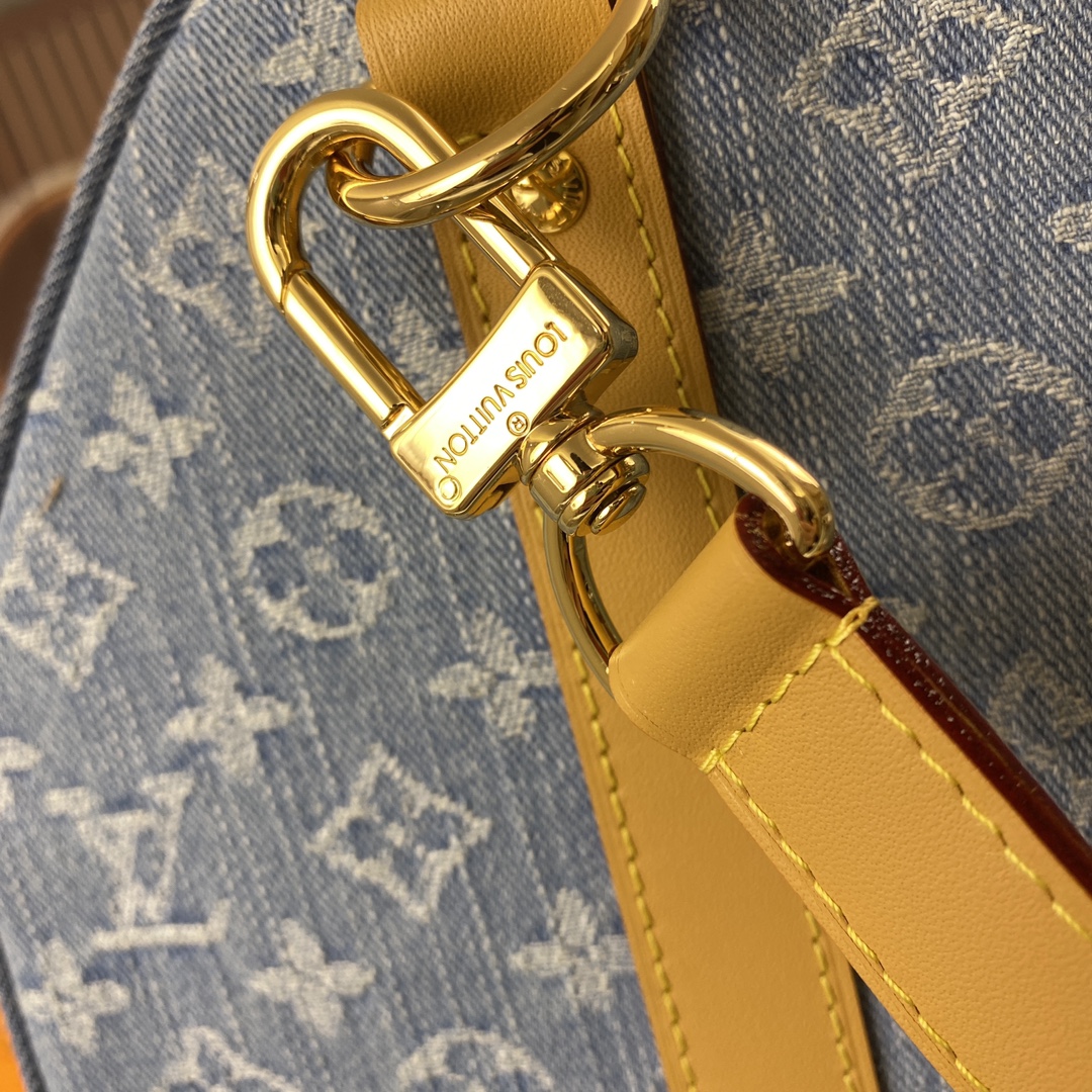 Louis Vuitton Keepall Bandoulière 45 Denim Travel Bag - Light Blue 7 i1720459064 5362 8