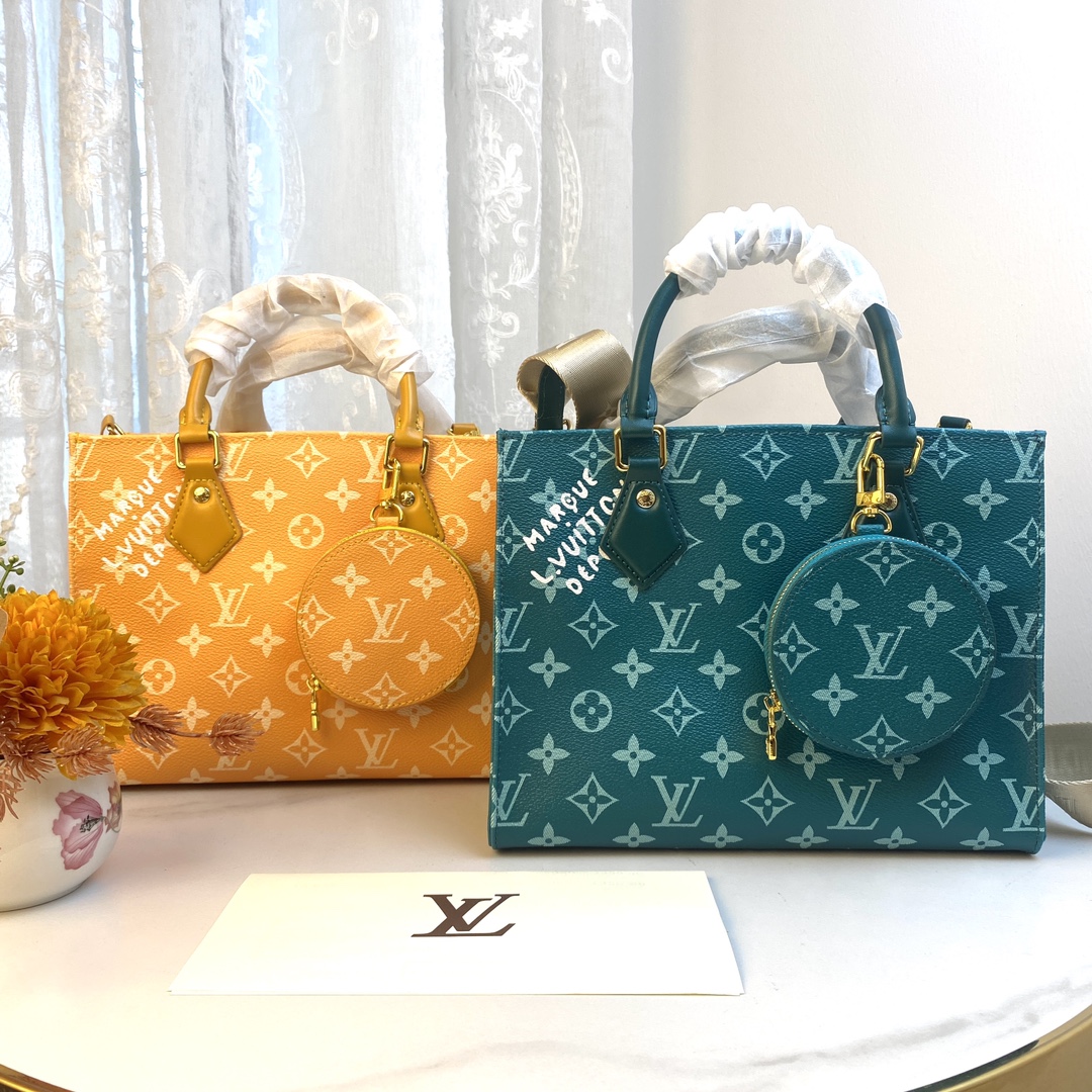 2023 Luxury Replicas
 Louis Vuitton LV Onthego Bags Handbags Pink Printing Monogram Canvas Spring Collection M59857