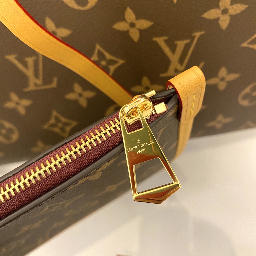 Louis Vuitton CarryAll Small Handbag Monogram Canvas Leather Trim Brown 5 i1720797639 276 0