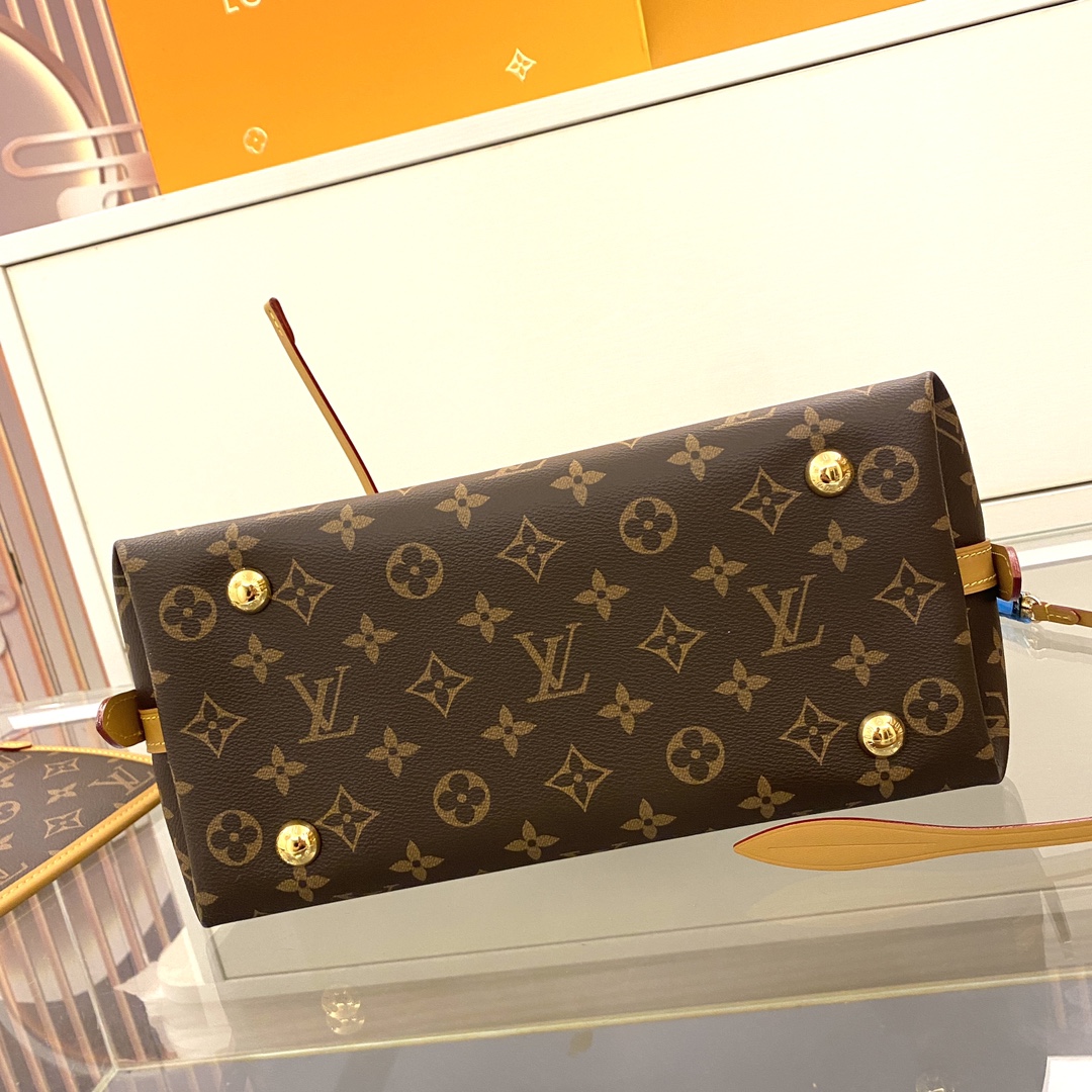Louis Vuitton CarryAll Small Handbag Monogram Canvas Leather Trim Brown 8 i1720797639 3119 4