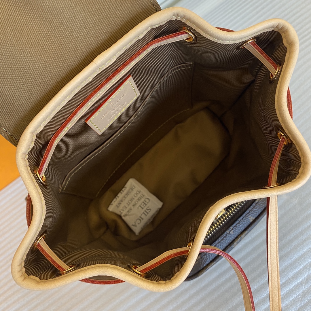 Louis Vuitton Montsouris Mini Backpack Coated Canvas Leather Trim Brown 10 i1722067385 706 0