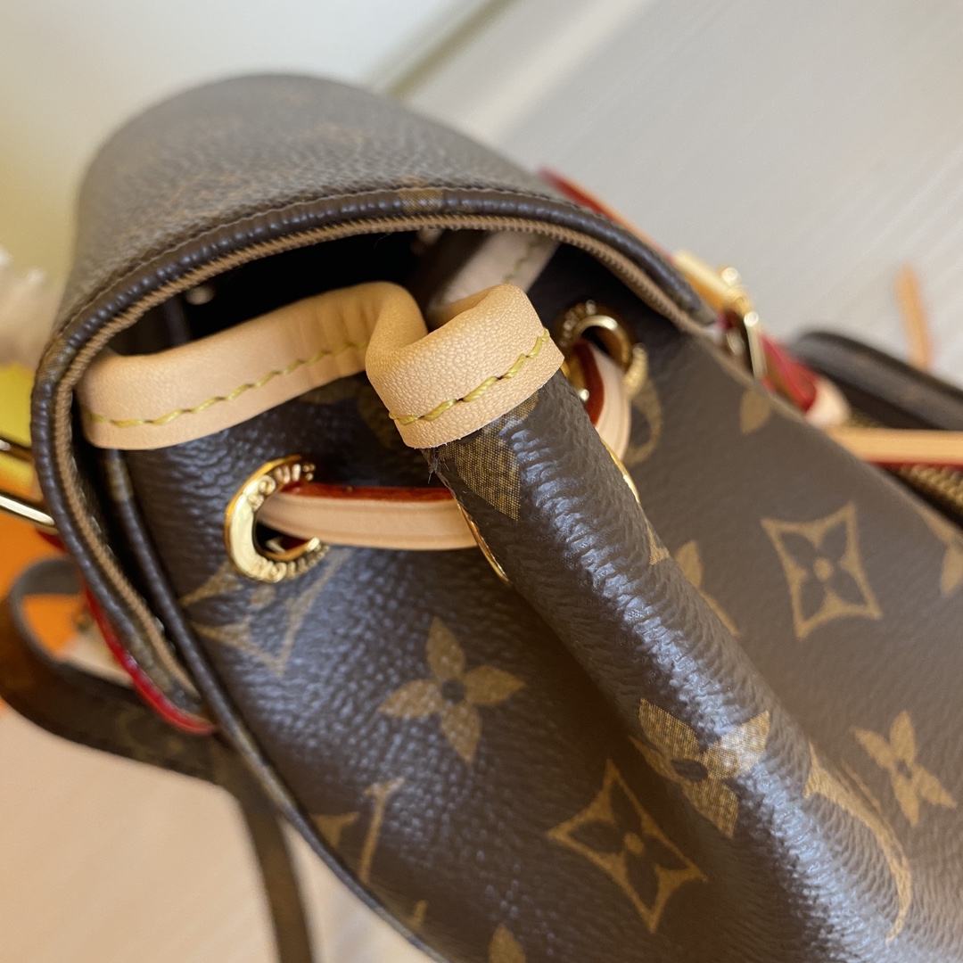 Louis Vuitton Montsouris Mini Backpack Coated Canvas Leather Trim Brown 4 i1722067386 503 6