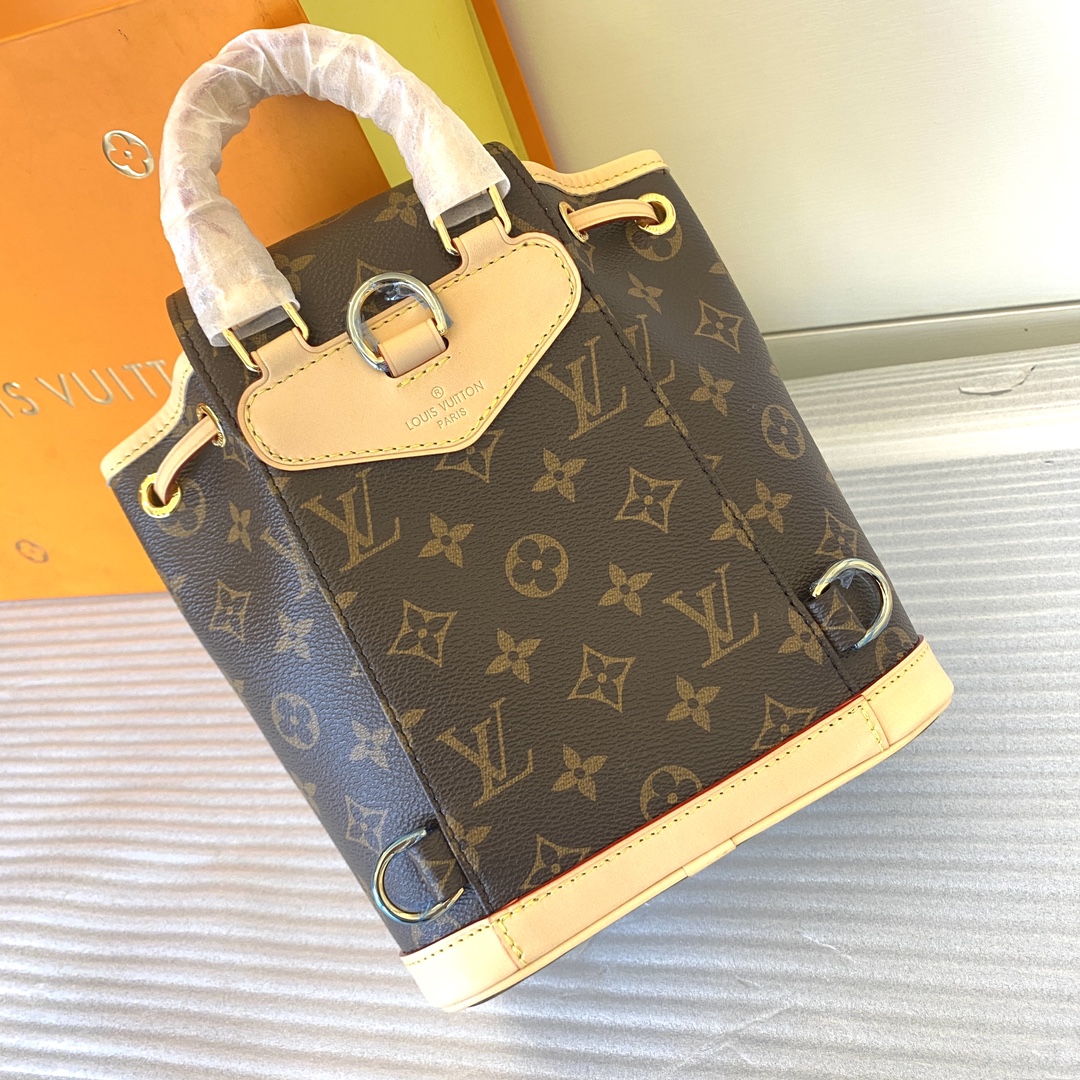 Louis Vuitton Montsouris Mini Backpack Coated Canvas Leather Trim Brown 9 i1722067386 9735 7