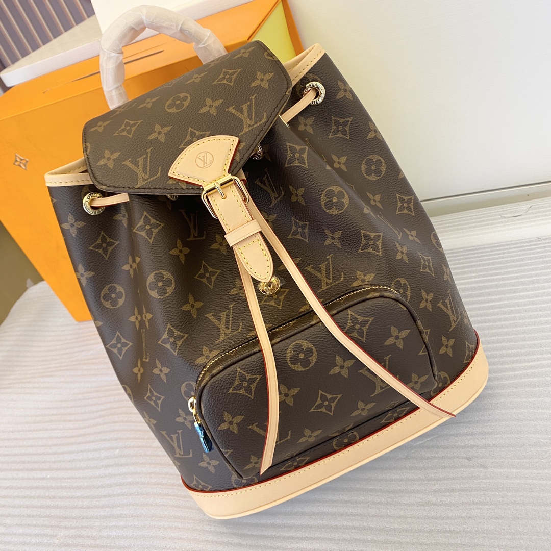Louis Vuitton Montsouris PM Backpack Monogram Canvas with Leather Trim 7 i1722067432 2969 7