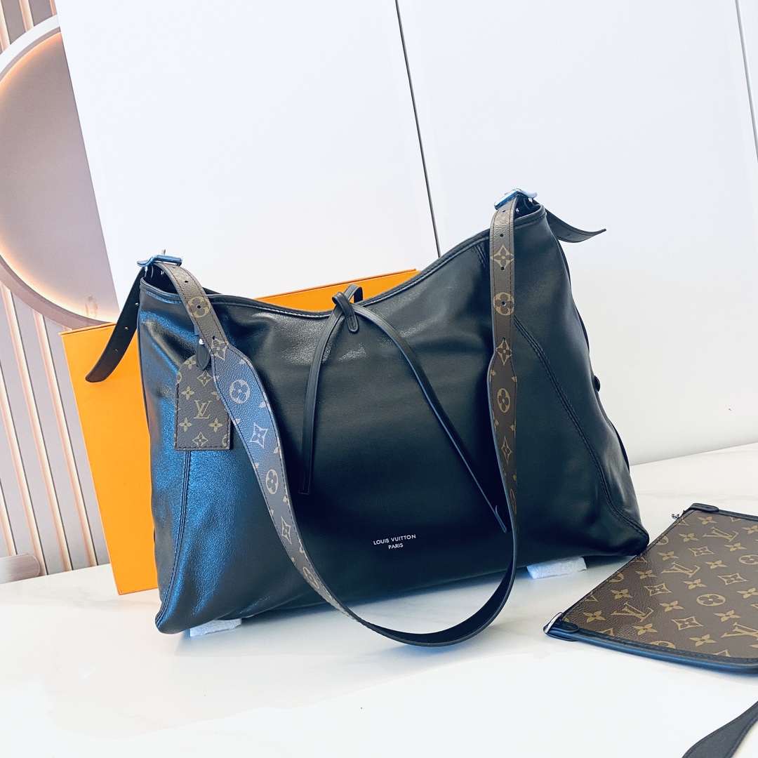 Louis Vuitton CarryAll Dark Medium Hobo Bag, M25143 - Luxurious Leather Handbag 3 i1724917700 4706 8