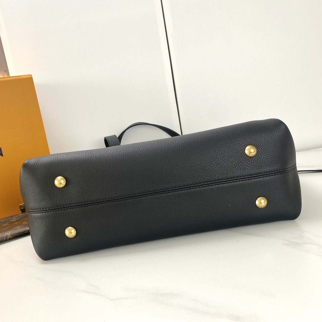 Louis Vuitton Low Key Cabas Medium Handbag, Black Leather Tote with Lock 7 i1725431341 5975 8