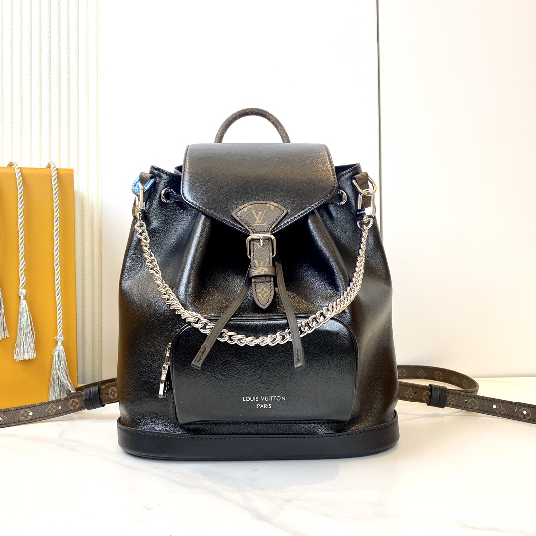 Louis Vuitton Montsouris PM Black Leather Backpack for Women, 28 x 30 x 18 cm 2 i1725984829 4143 7