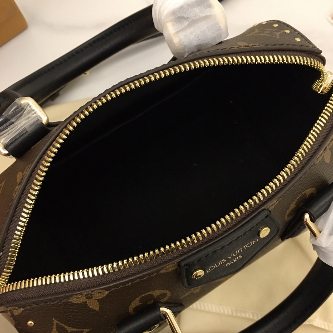 Louis Vuitton Speedy 20 Handbag - Monogram Canvas & Black Leather Trim 9 i1733993788 6598 4