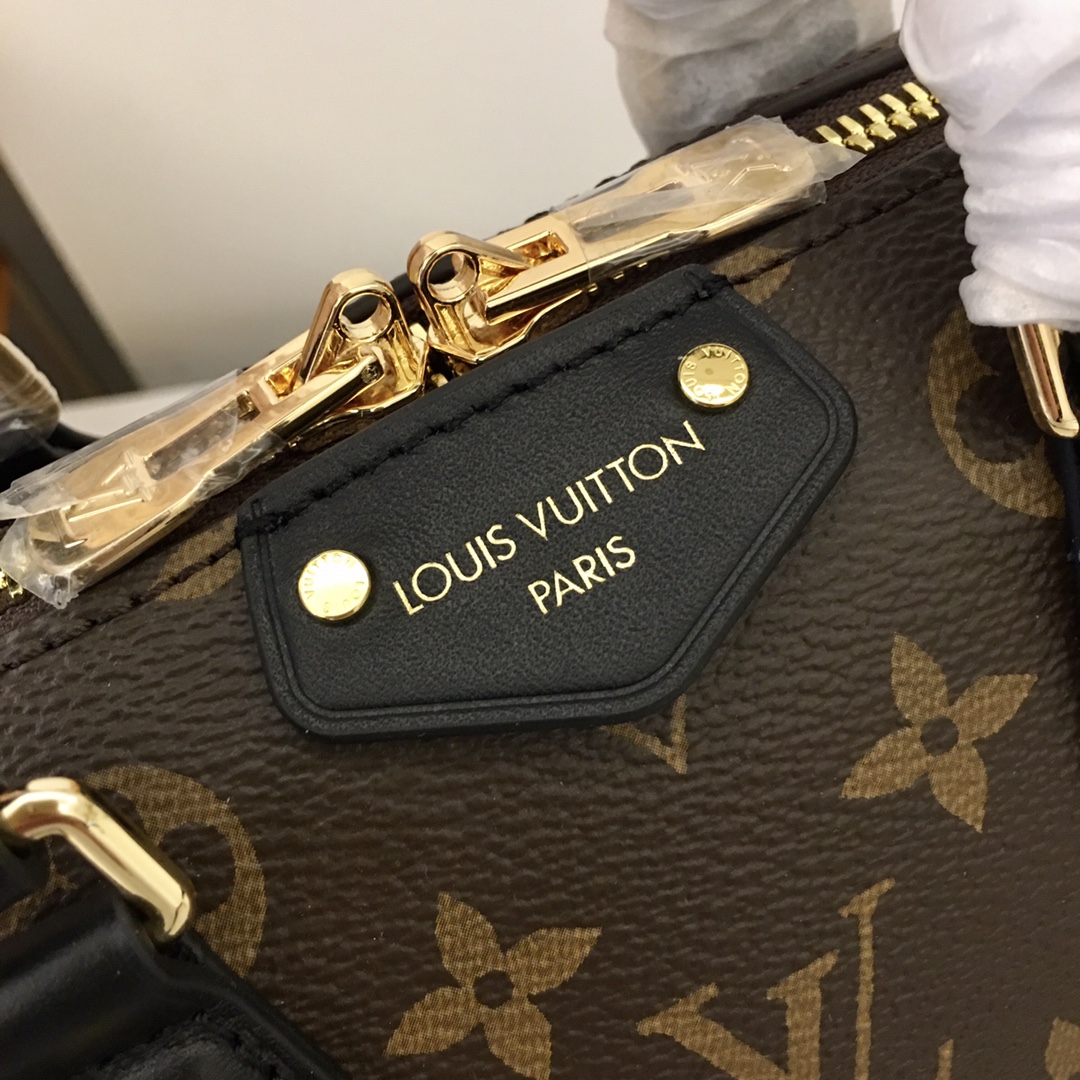 Louis Vuitton Speedy 20 Handbag - Monogram Canvas & Black Leather Trim 5 i1733993788 7650 2