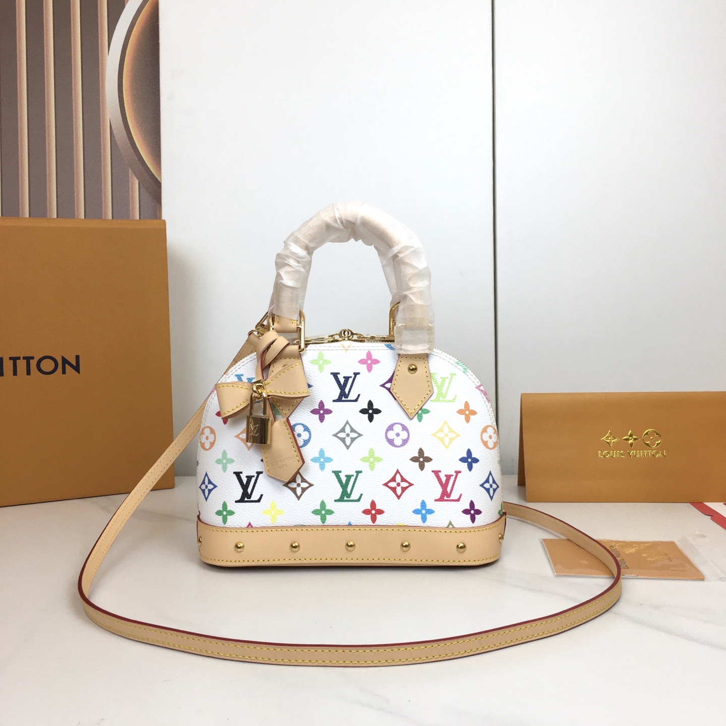 Louis Vuitton Alma BB Multicolor Monogram Canvas Crossbody Satchel Handbag 2 i1742660171324 5322 0 0