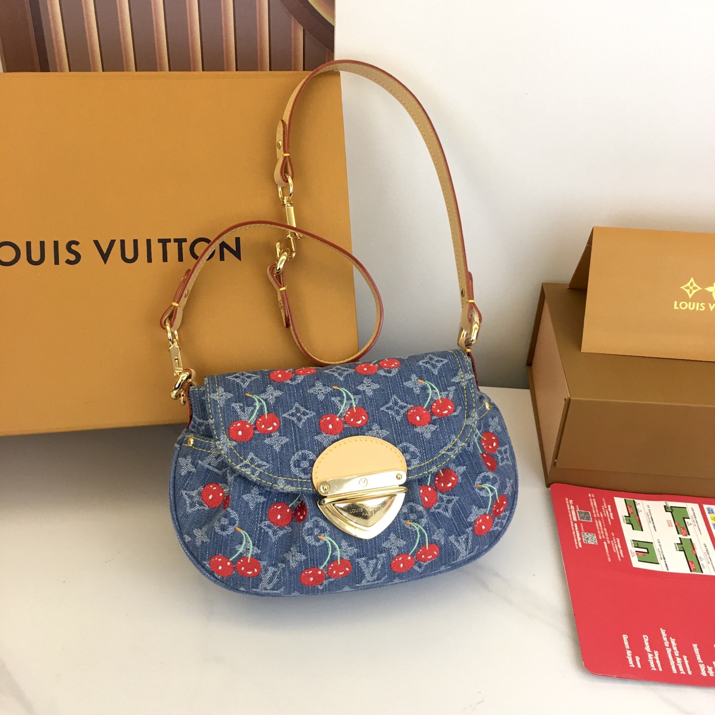 Louis Vuitton Sunset Monogram Denim Cherry Crossbody Shoulder Bag 1 i1752429170553 8958 0 0
