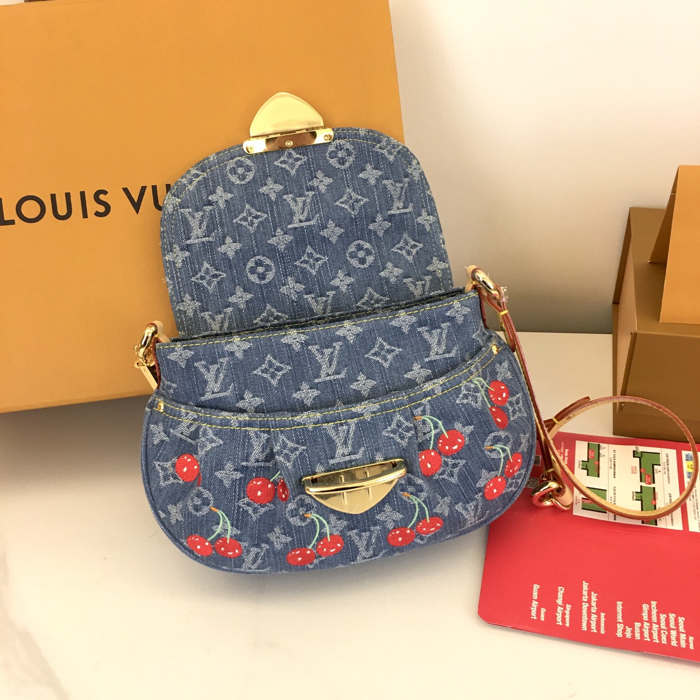 Louis Vuitton Sunset Monogram Denim Cherry Crossbody Shoulder Bag 4 i1752429170734 345 0 3