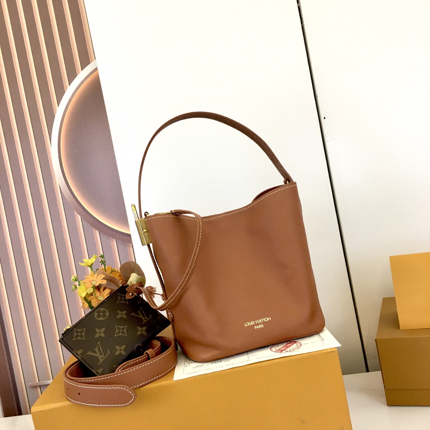 Louis Vuitton Low Key All In BB Brown Leather Bucket Bag - M14416 1 i1752602076615 6974 0 0