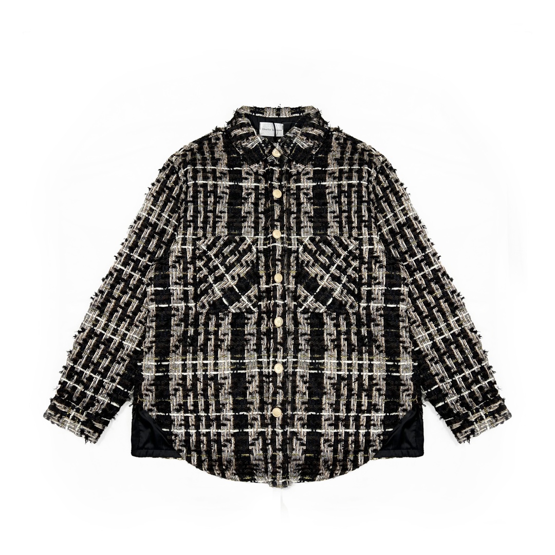 Chanel Clothing Coats & Jackets Shirts & Blouses Black Gold Weave