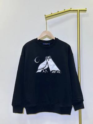 Louis Vuitton Clothing Sweatshirts Apricot Color Black Embroidery Cotton Fall/Winter Collection