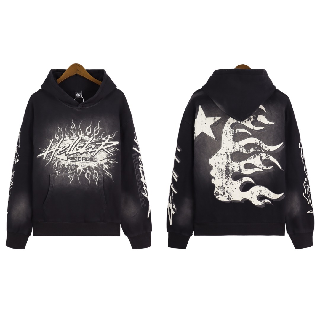 Hellstar Water-Washing Hoodie in 360g Fabric, Available in Black and Red, Sizes S-XL - 图片 3