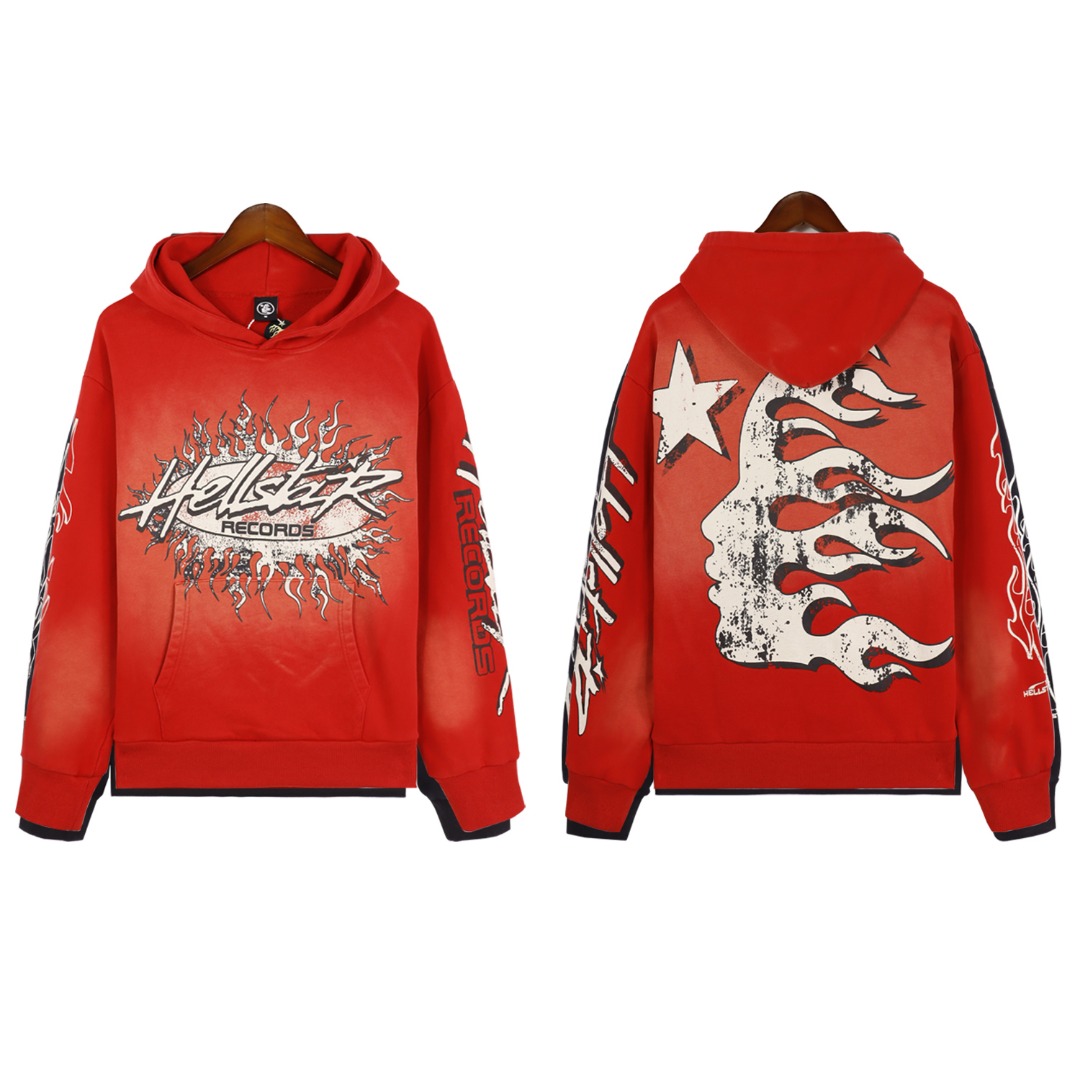 Hellstar Water-Washing Hoodie in 360g Fabric, Available in Black and Red, Sizes S-XL - 图片 5