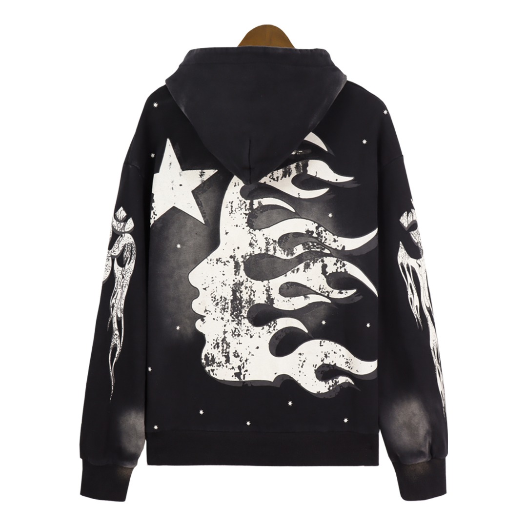 Hellstar Water-Washing Hoodie in 360g Fabric, Sizes S-XL, Code: BR 5630 - 图片 3