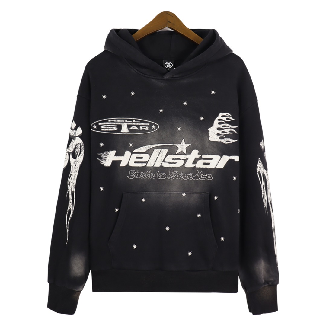 Hellstar Water-Washing Hoodie in 360g Fabric, Sizes S-XL, Code: BR 5630 - 图片 4