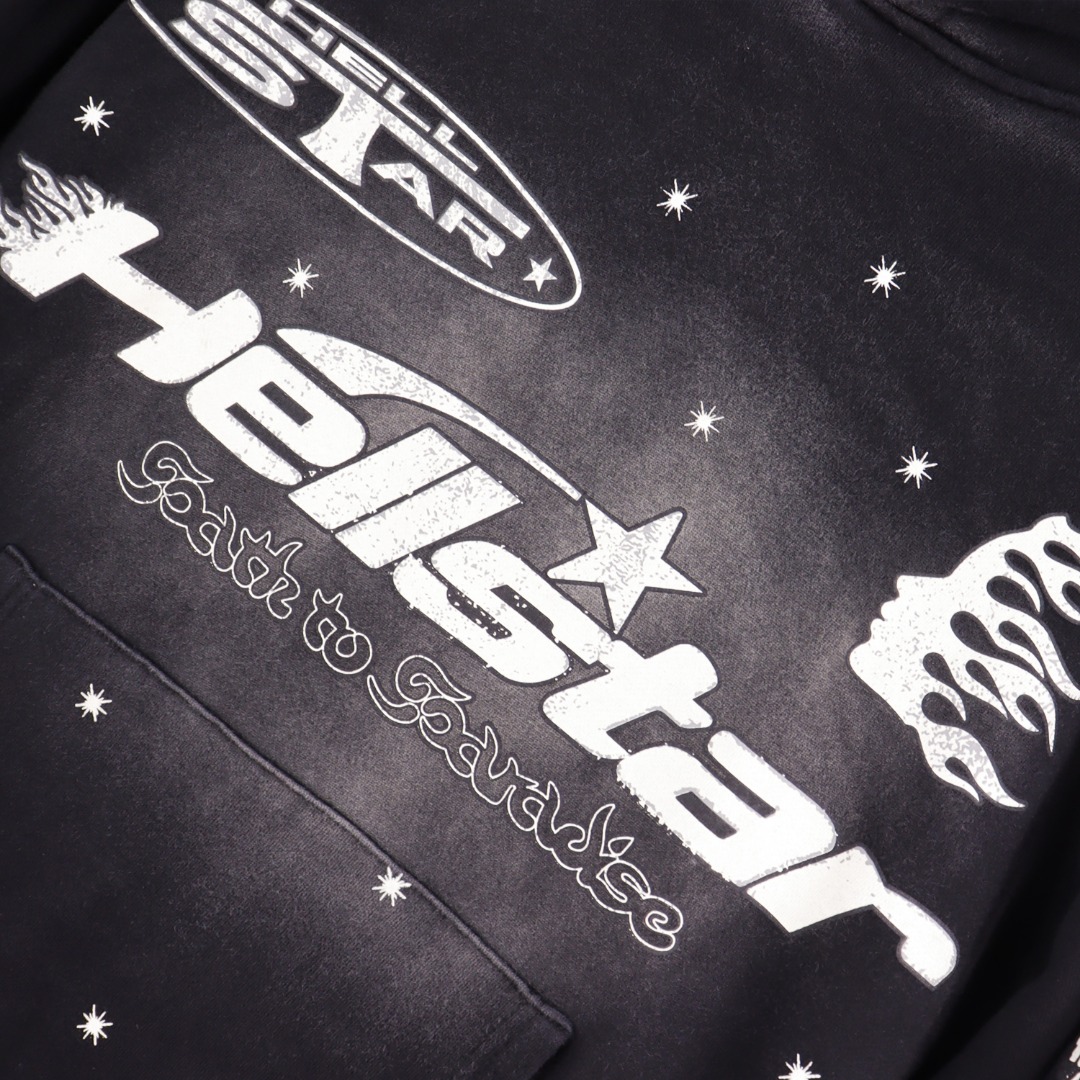 Hellstar Water-Washing Hoodie in 360g Fabric, Sizes S-XL, Code: BR 5630 - 图片 7
