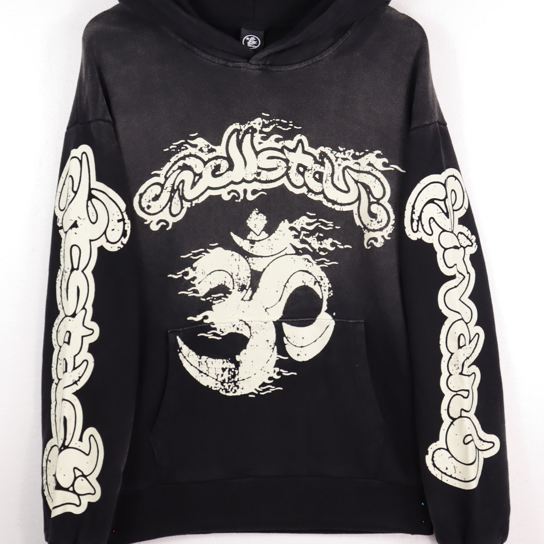 Water-Washing Hoodie: Hellstar Back-to-Earth Collection, 360g Fabric, Multiple Colors & Sizes - 图片 4