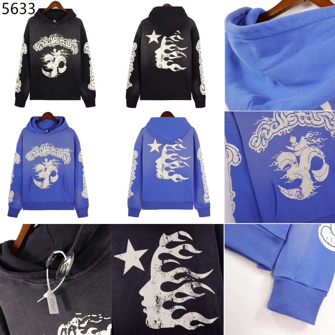 Water-Washing Hoodie: Hellstar Back-to-Earth Collection, 360g Fabric, Multiple Colors & Sizes - 图片 1