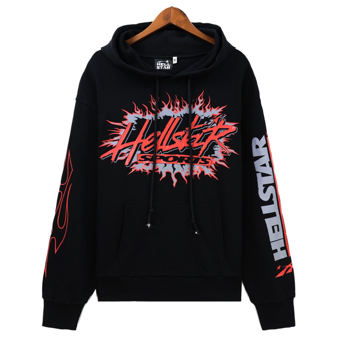 Hell Star’s 360g Fabric Hoodie in Black, Sizes S-XL, Code BR 5650. - 图片 3