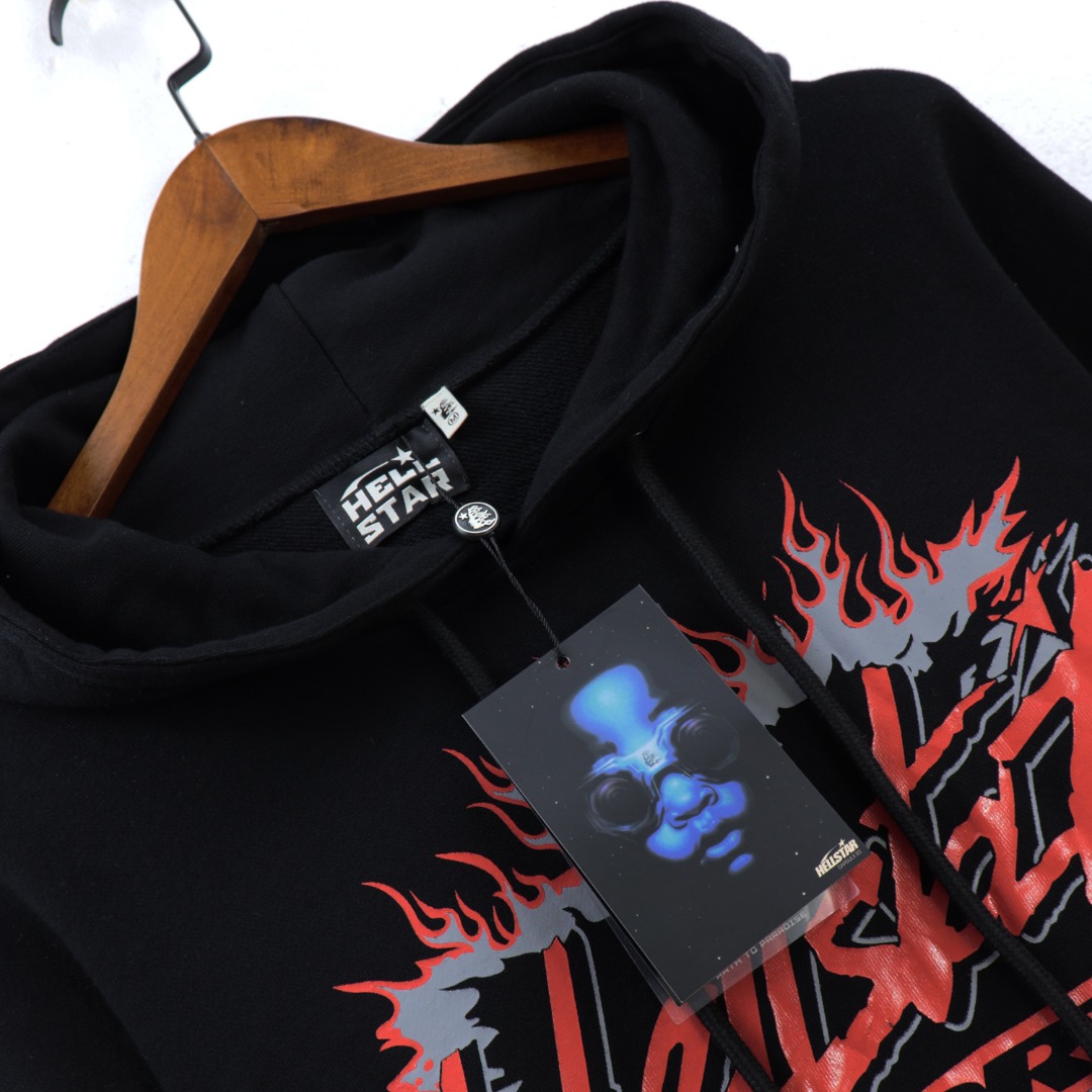 Hell Star’s 360g Fabric Hoodie in Black, Sizes S-XL, Code BR 5650. - 图片 4