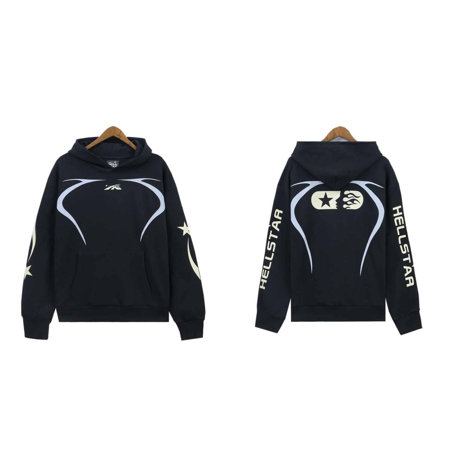Hellstar Hoodie in 360g Fabric, Available in Black and Red, Sizes S-XL. - 图片 5