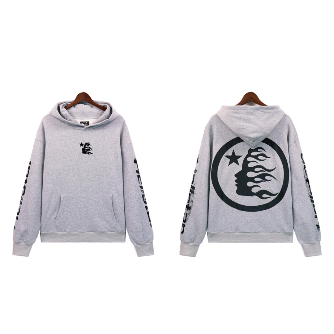 Hellstar Hoodie in Almond, Black, and Yellow; 360g Water Wash Fabric, Sizes S-XL - 图片 2