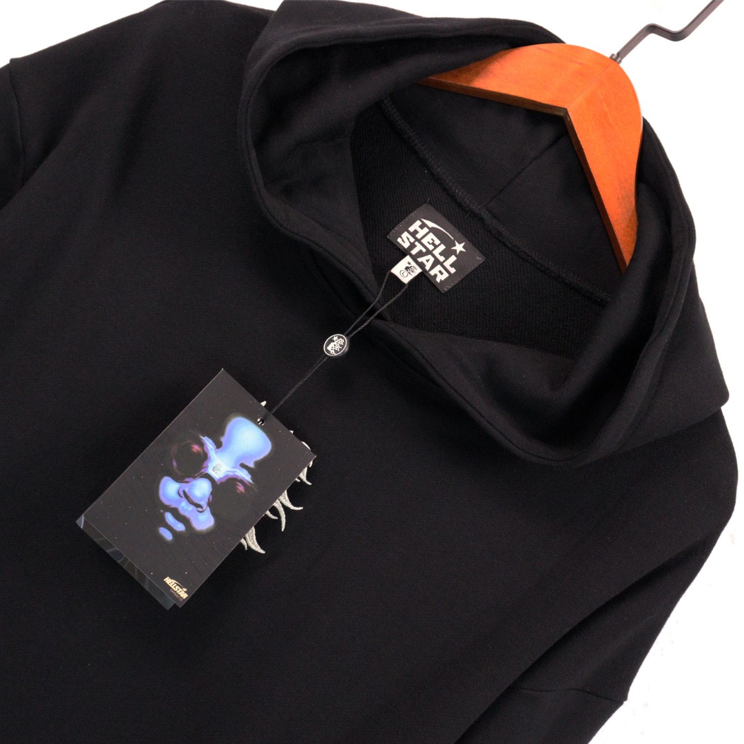 Hellstar Hoodie in Almond, Black, and Yellow; 360g Water Wash Fabric, Sizes S-XL - 图片 6