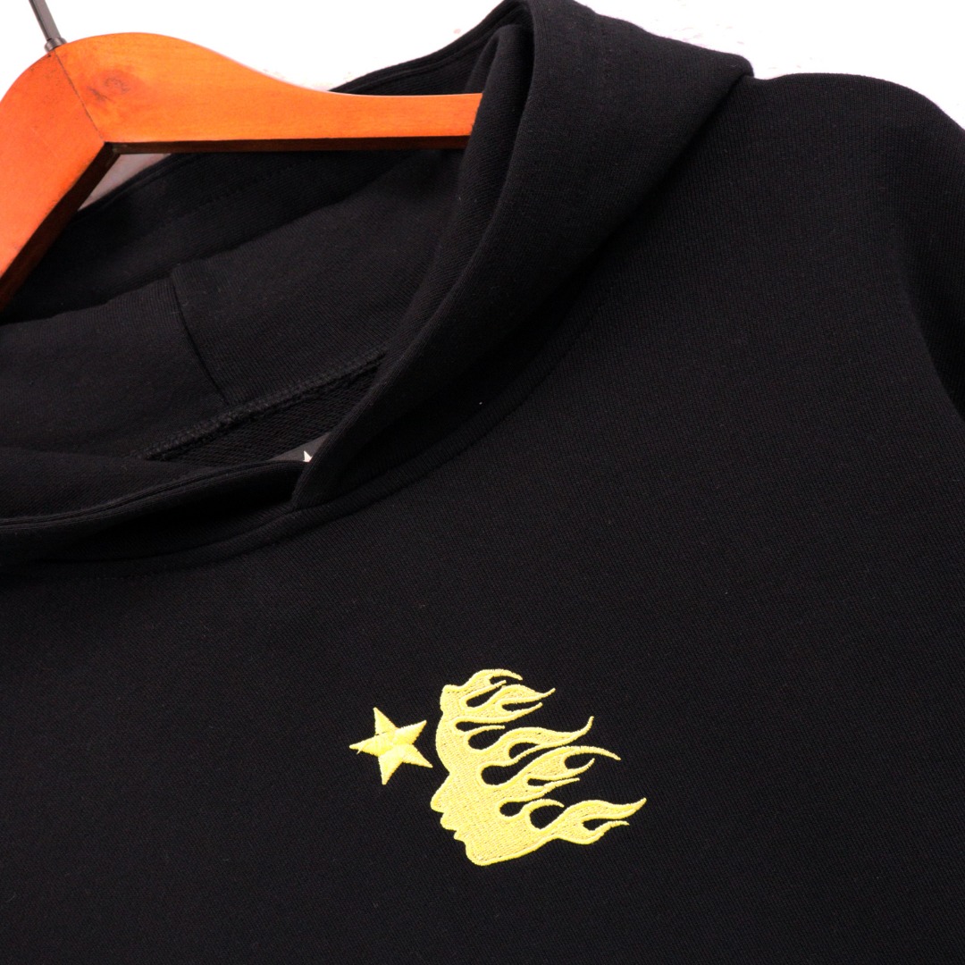Hellstar Hoodie in Almond, Black, and Yellow; 360g Water Wash Fabric, Sizes S-XL - 图片 9