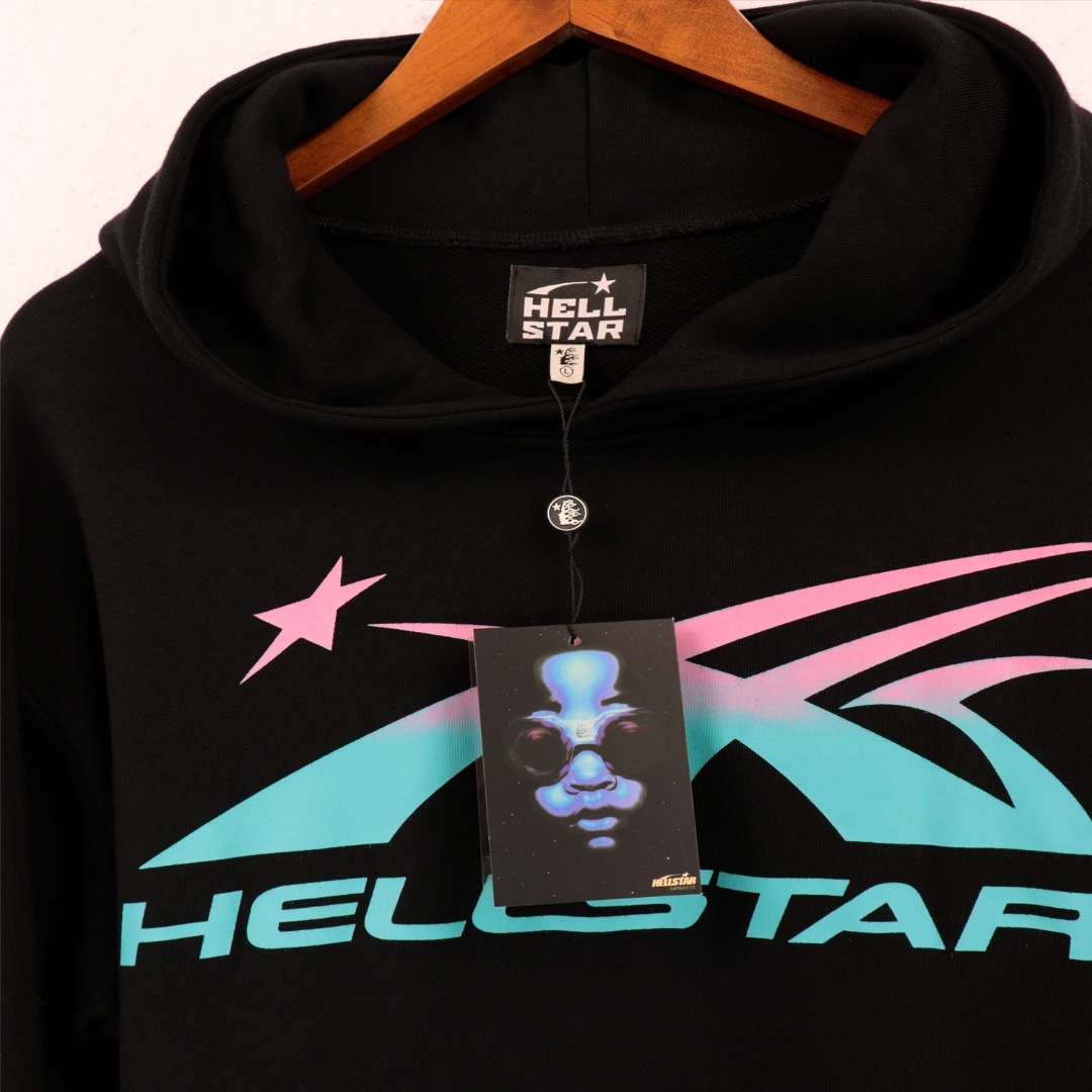Hellstar Hoodie: BR 5659, 360g Fabric, Black Ash, Sizes S-XL - 图片 8