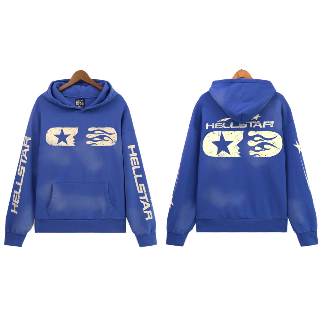 Water-Washing Hell Star Hoodie in 360g Fabric, Sizes S-XL, Multiple Colors - 图片 2