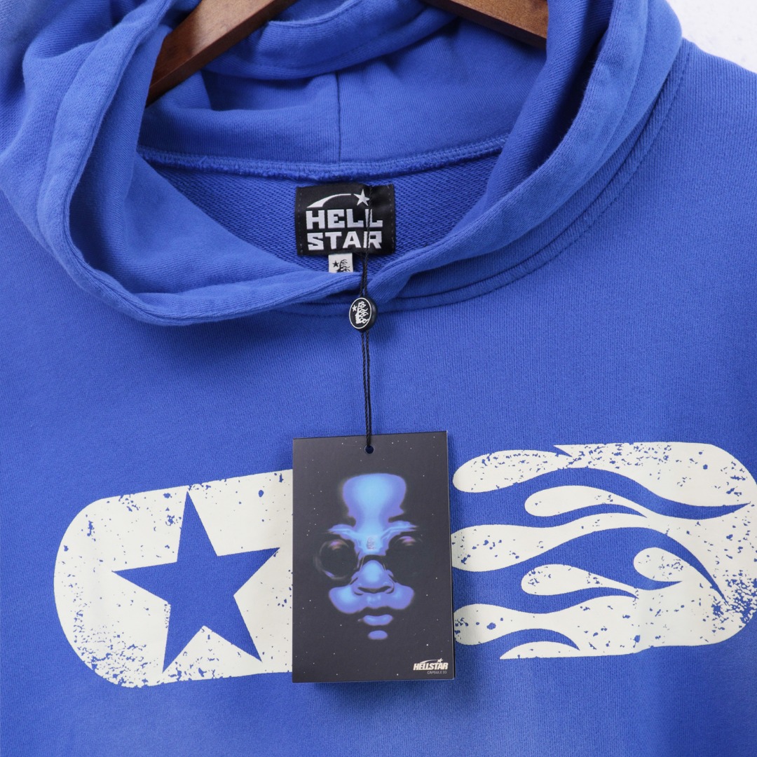 Water-Washing Hell Star Hoodie in 360g Fabric, Sizes S-XL, Multiple Colors - 图片 7