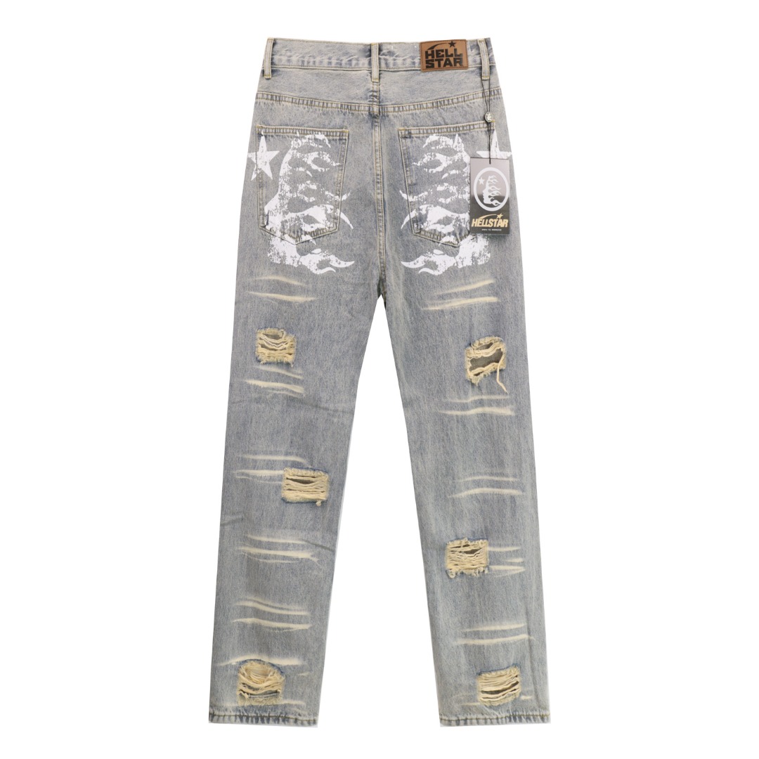 Cowboy Fabric: The Real Hellstar in Washing Blues, Sizes SM-XXXL - 图片 3