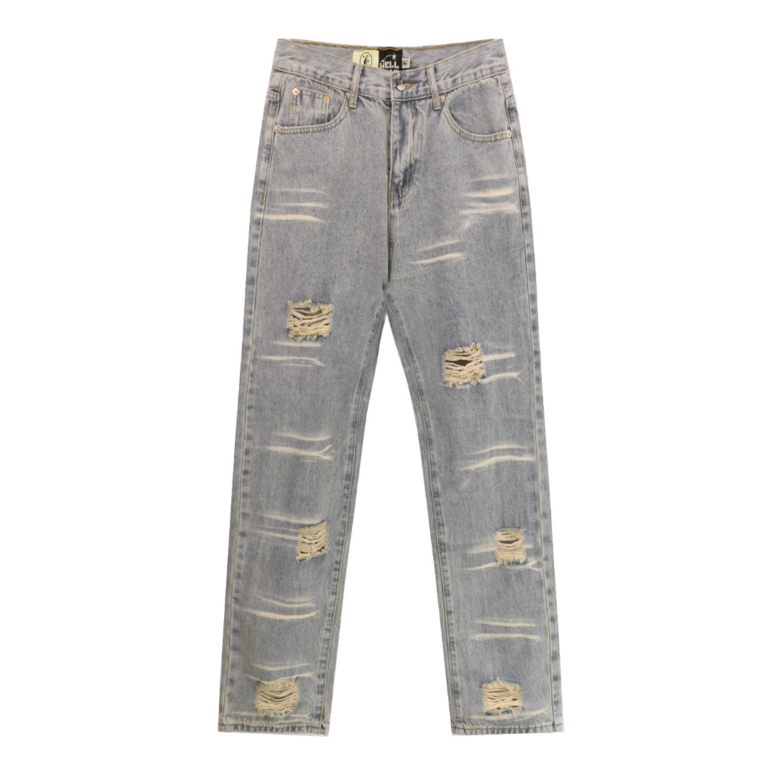 Cowboy Fabric: The Real Hellstar in Washing Blues, Sizes SM-XXXL - 图片 2