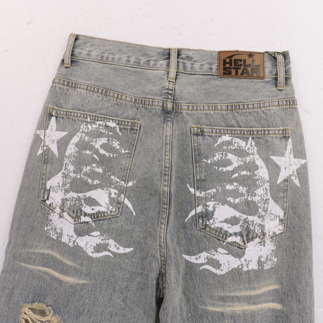 Cowboy Fabric: The Real Hellstar in Washing Blues, Sizes SM-XXXL - 图片 9