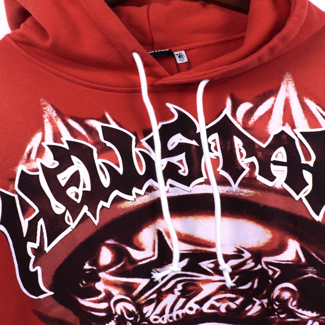 Water-Washing Hellstar Hoodie in Washing Black and Red, Sizes S-XL (BR 5665) - 图片 7