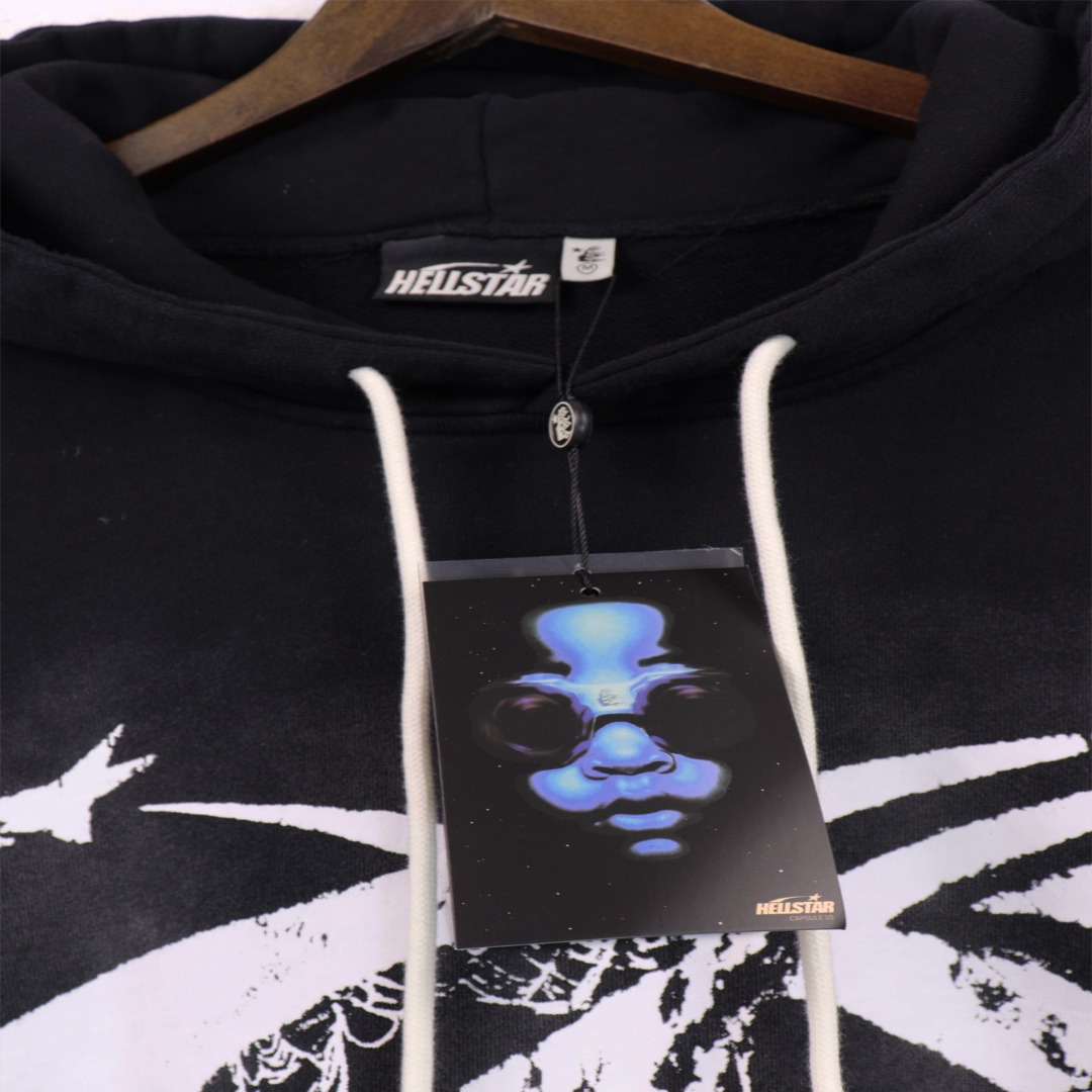 Hellstar Water-Washing Hoodie in 360g Fabric, Sizes S-XL, Code BR5668 - 图片 5