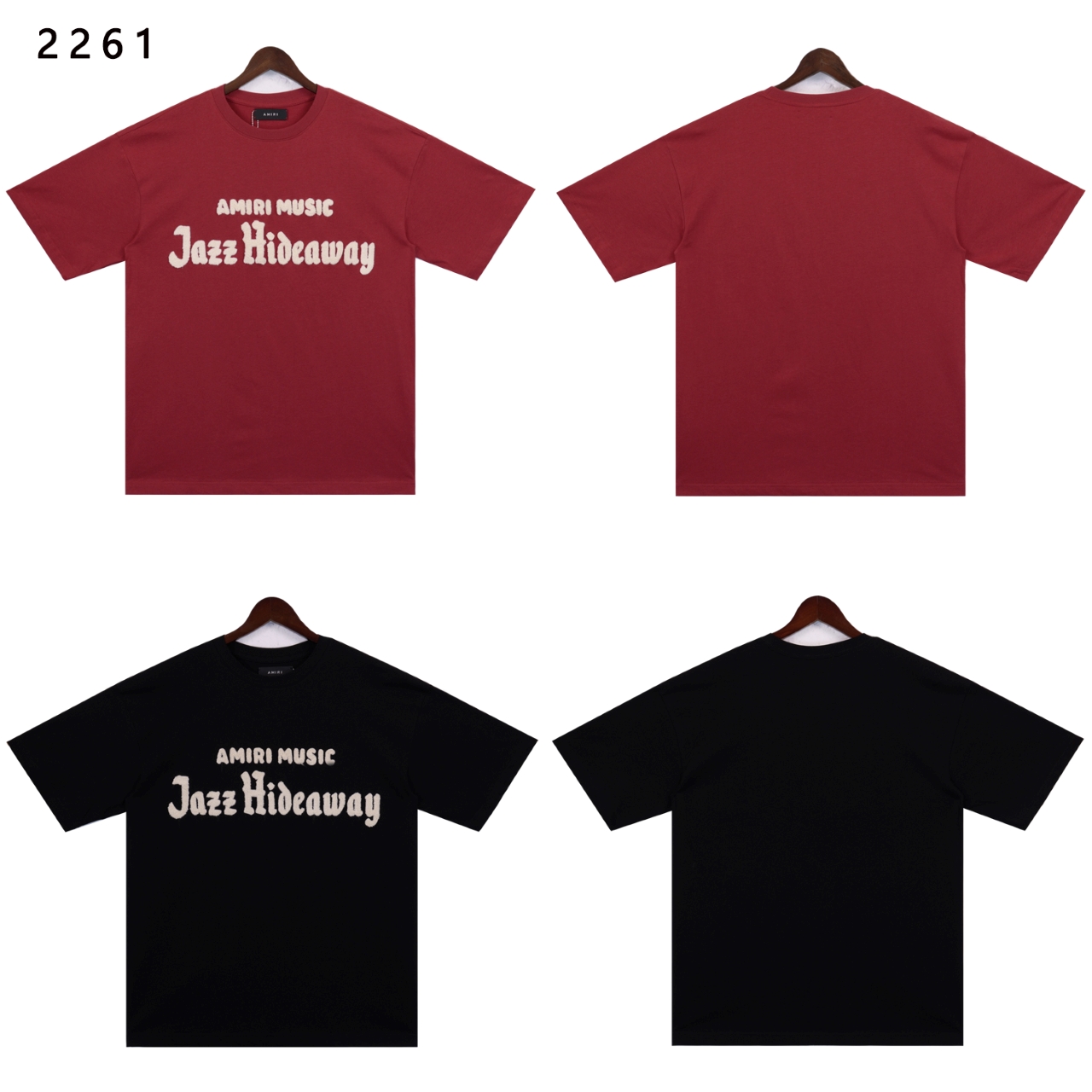 AMIRI Logo Embroidered T-Shirt in Red and Black, 230g Double Veil Fabric, Sizes S-XL